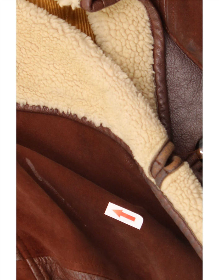 Maviche Womens Oversized Læderfrakke UK 12 Medium Brown Colourblock