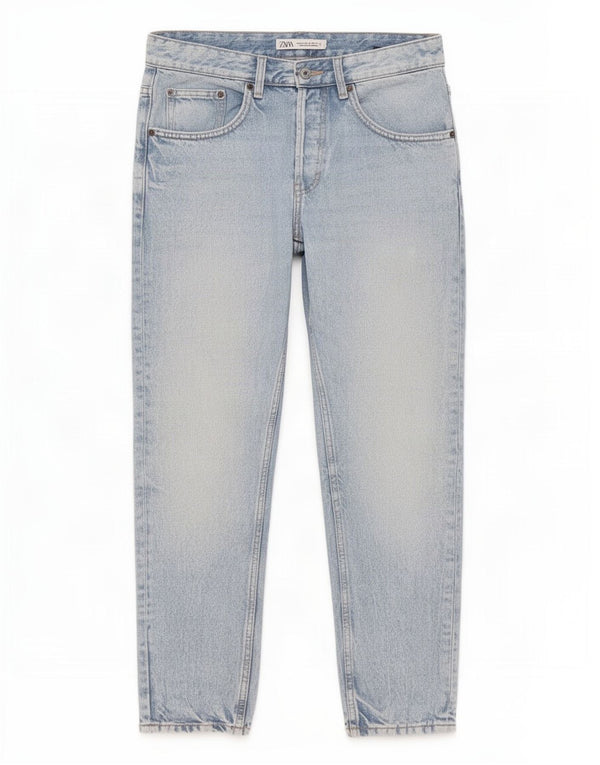 Zara Herre Slim Cropped Jeans EU 40 Medium W31 L26 Blå