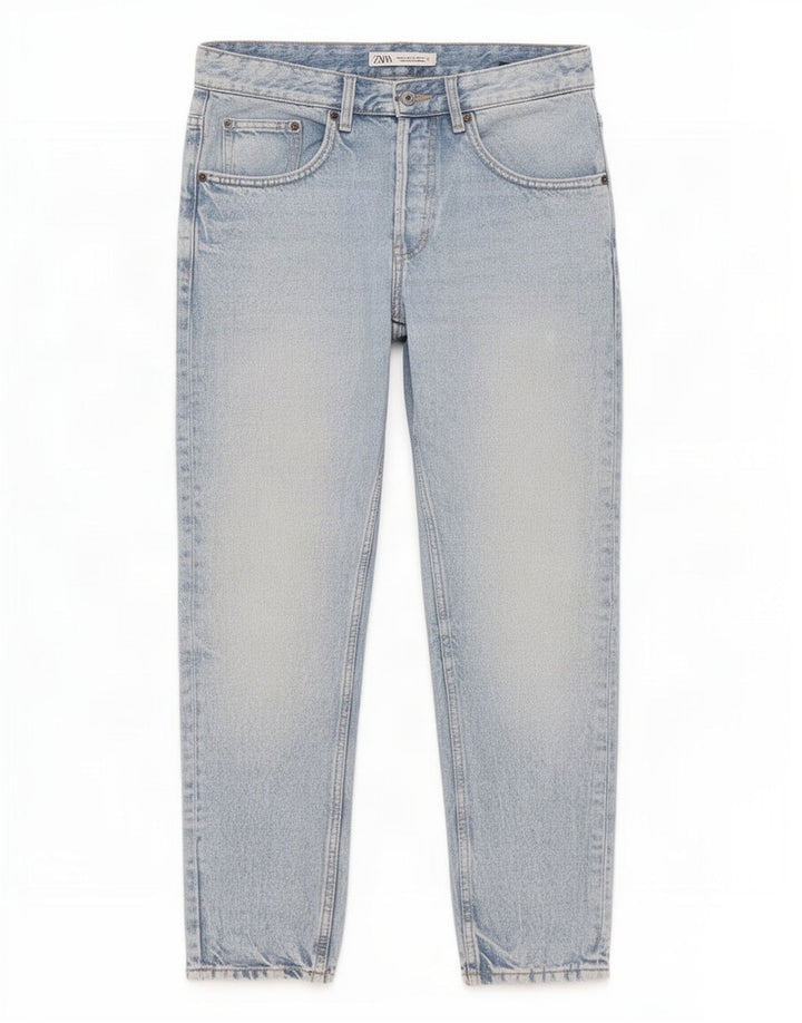 Zara Herre Slim Cropped Jeans EU 40 Medium W31 L26 Blå