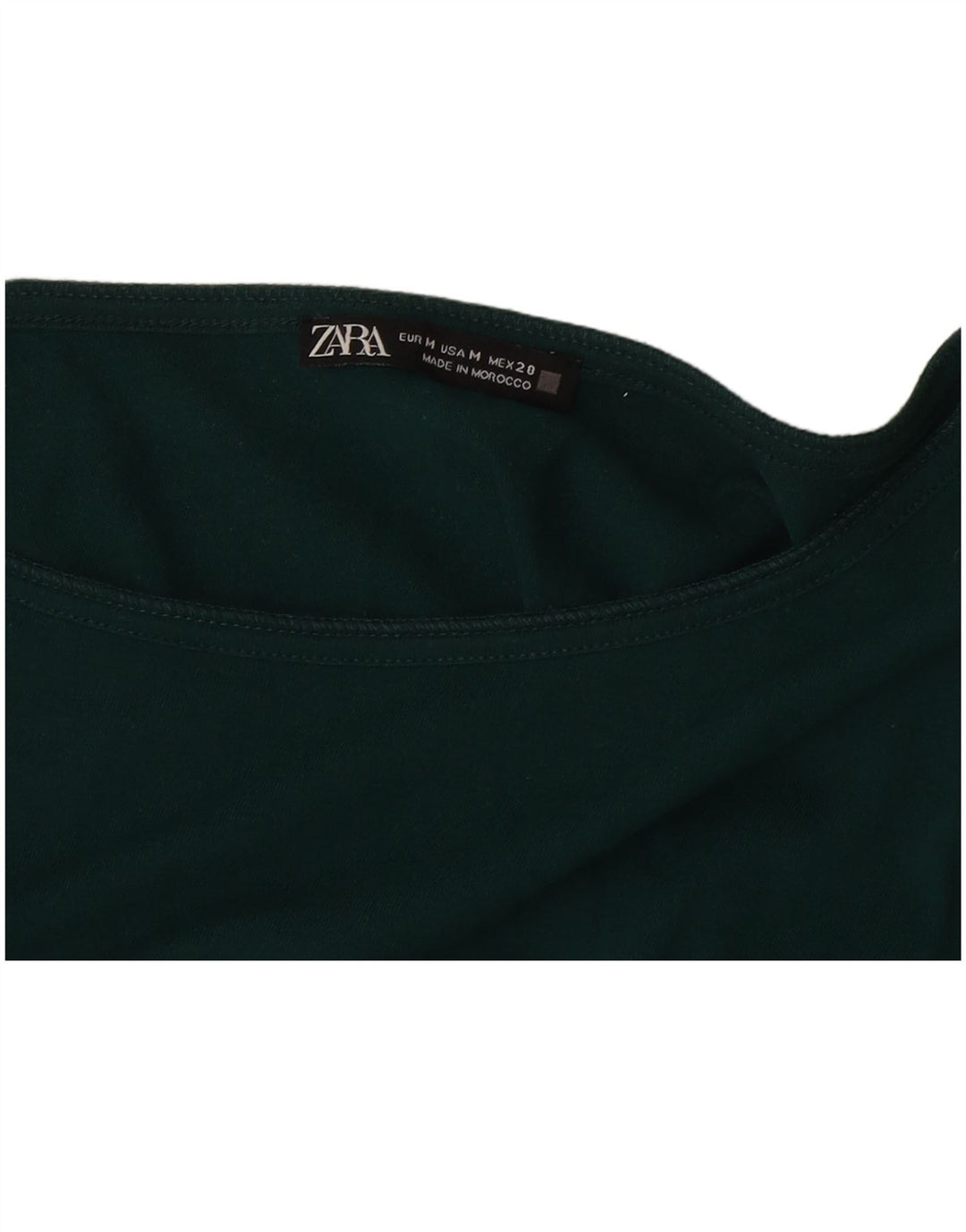 Zara Womens Crop Top Langærmet UK 14 Medium Green