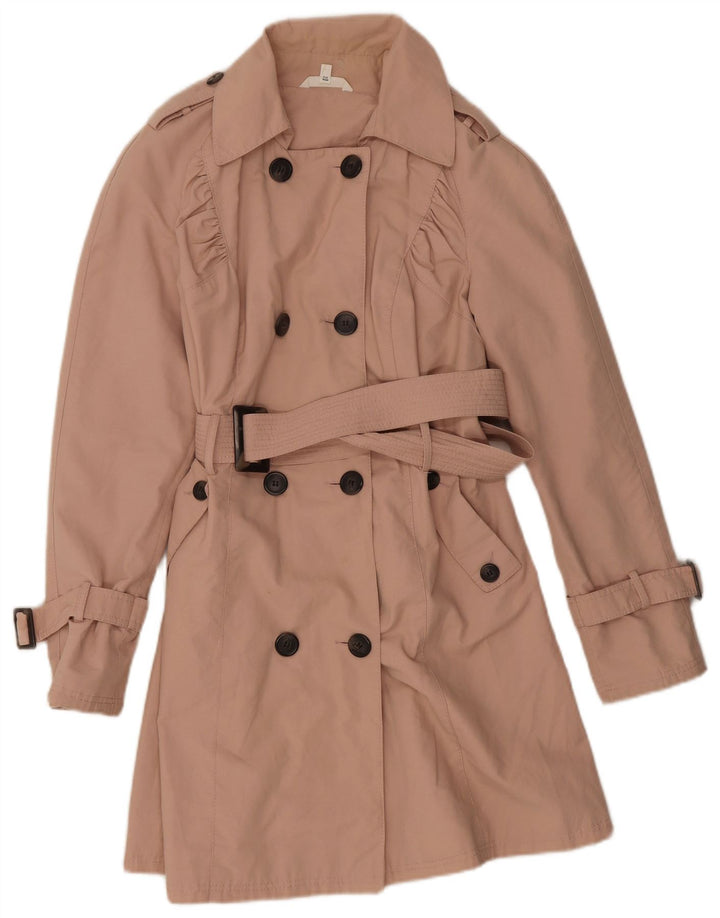Marks & Spencer Trench Coat til kvinder UK 10 Small Pink Bomuld