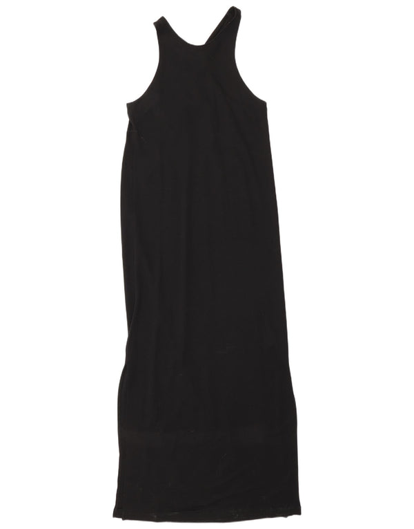 Massimo Dutti Dame ærmeløs Maxikjole UK 10 Small Black Lyocell