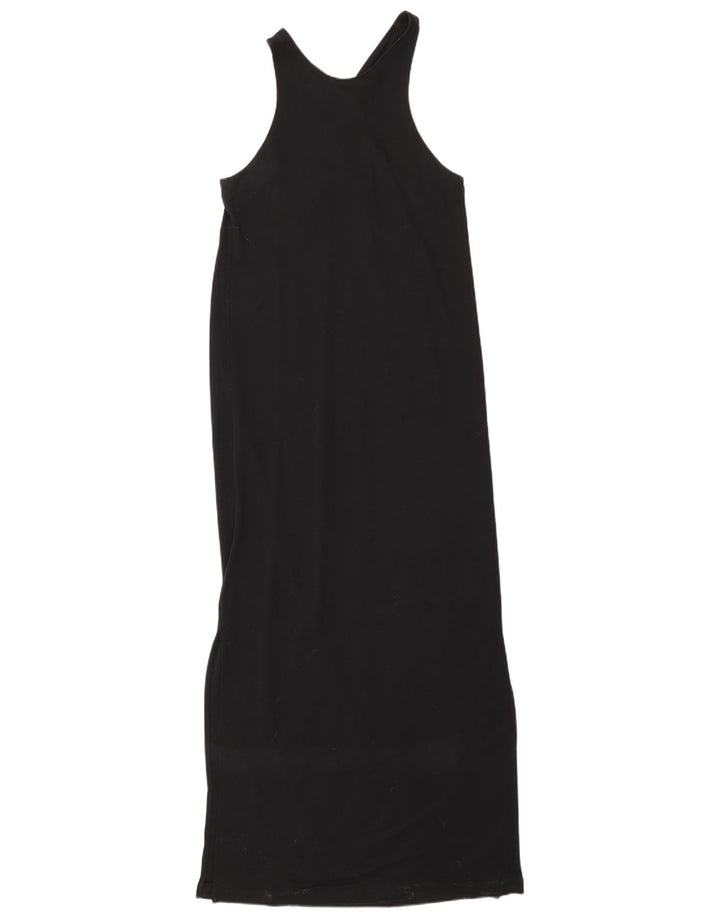 Massimo Dutti Dame ærmeløs Maxikjole UK 10 Small Black Lyocell
