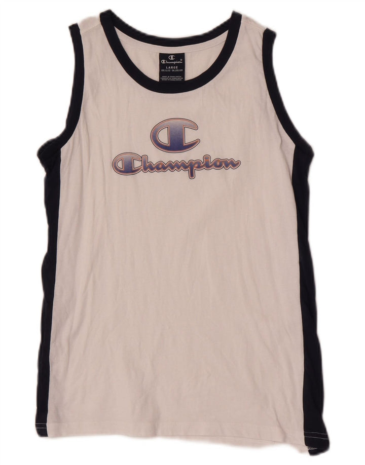 Champion Boys Grafisk Vest Top 11-12 år Stor hvid farveblok