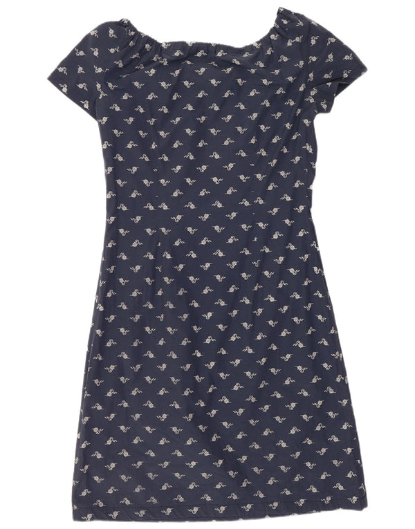 Superga Dame Off Shoulder Kjole UK 8 Small Navy Blue