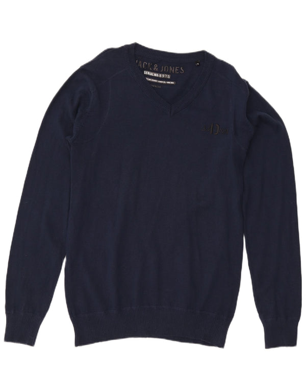 Jack & Jones Herre V-hals sweater Medium Marineblå Bomuld