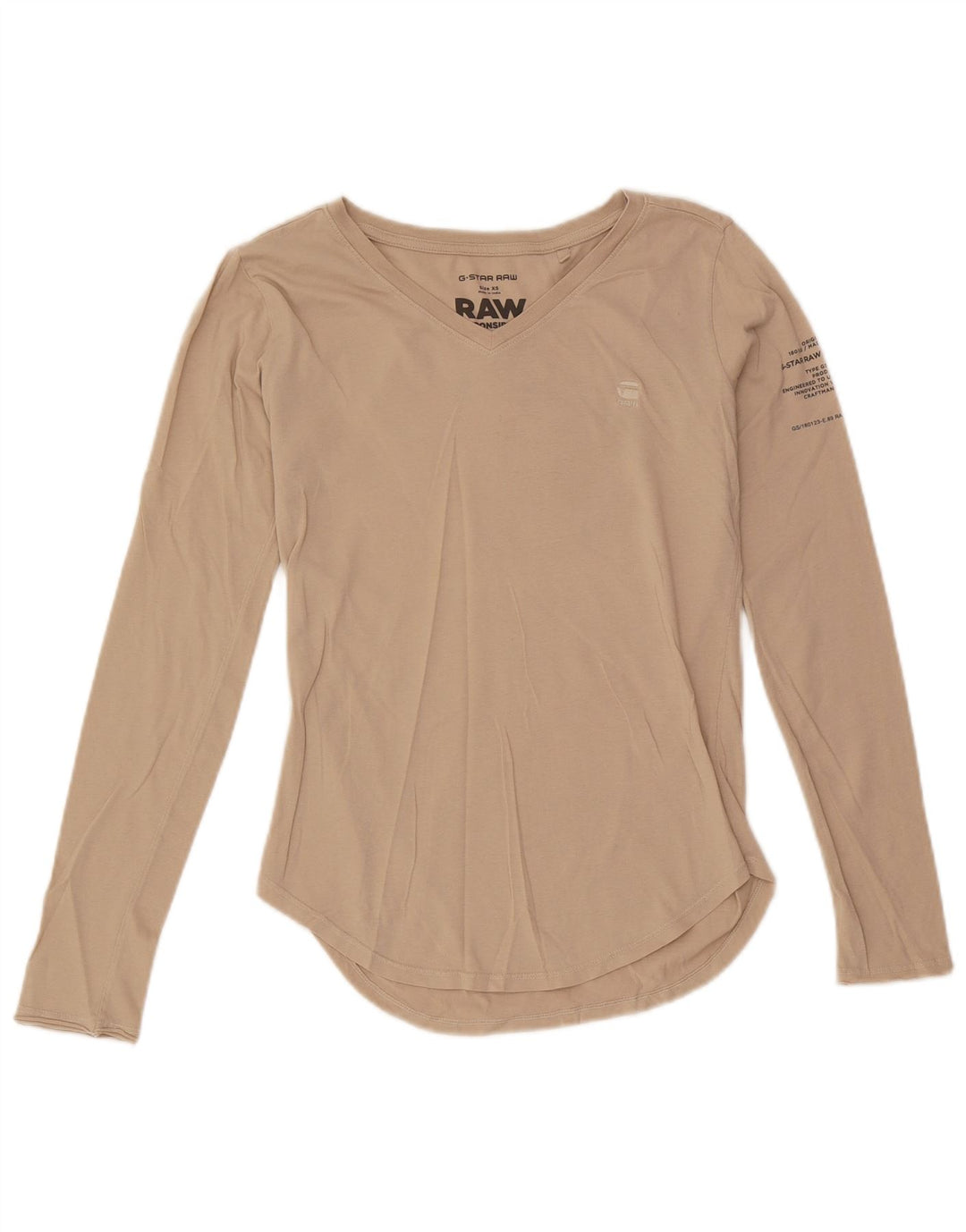 G-Star Dame Grafisk Top Langærmet UK 6 XS Beige