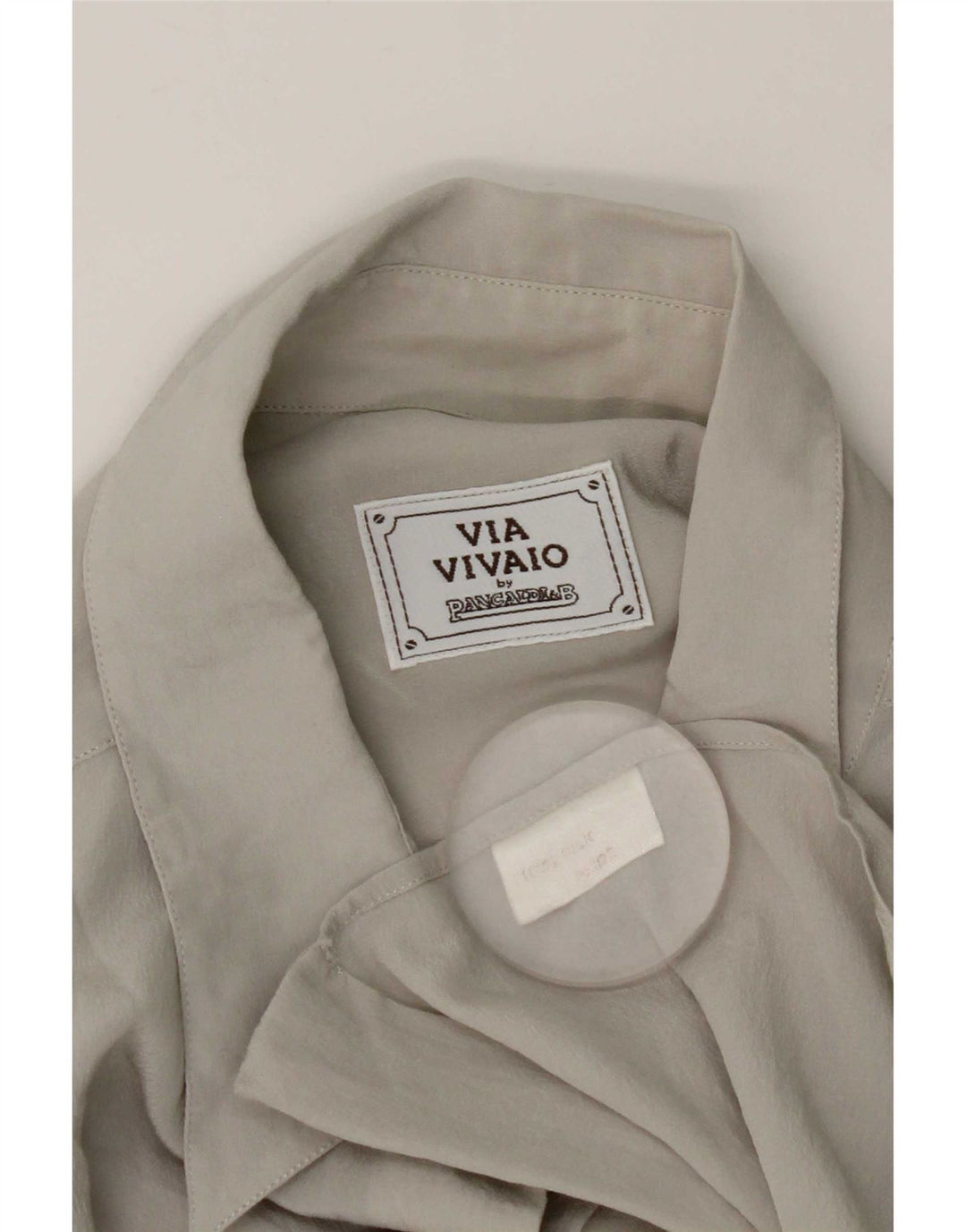 Pancaldi skjortebluse til kvinder UK 18 XL Grå Silke