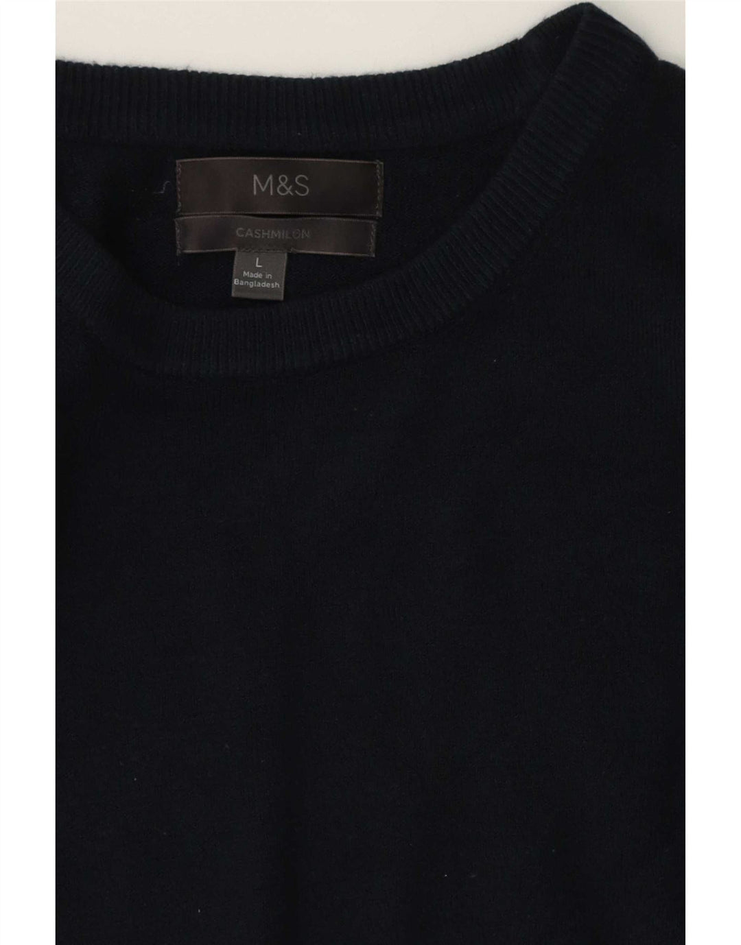 Marks & Spencer Herre sweater med rund hals, stor marineblå kashmir