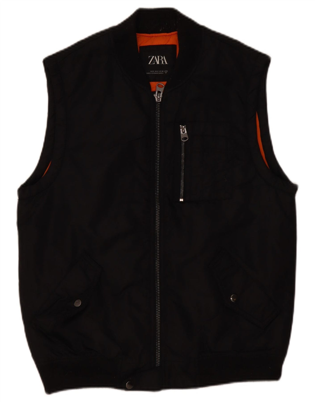 Zara Herre Utility Gilet UK 36 Small Black Nylon