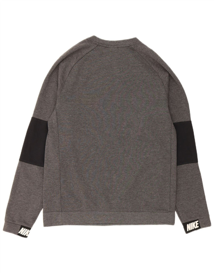 Nike grafisk sweatshirt til mænd, lille grå farveblok bomuld