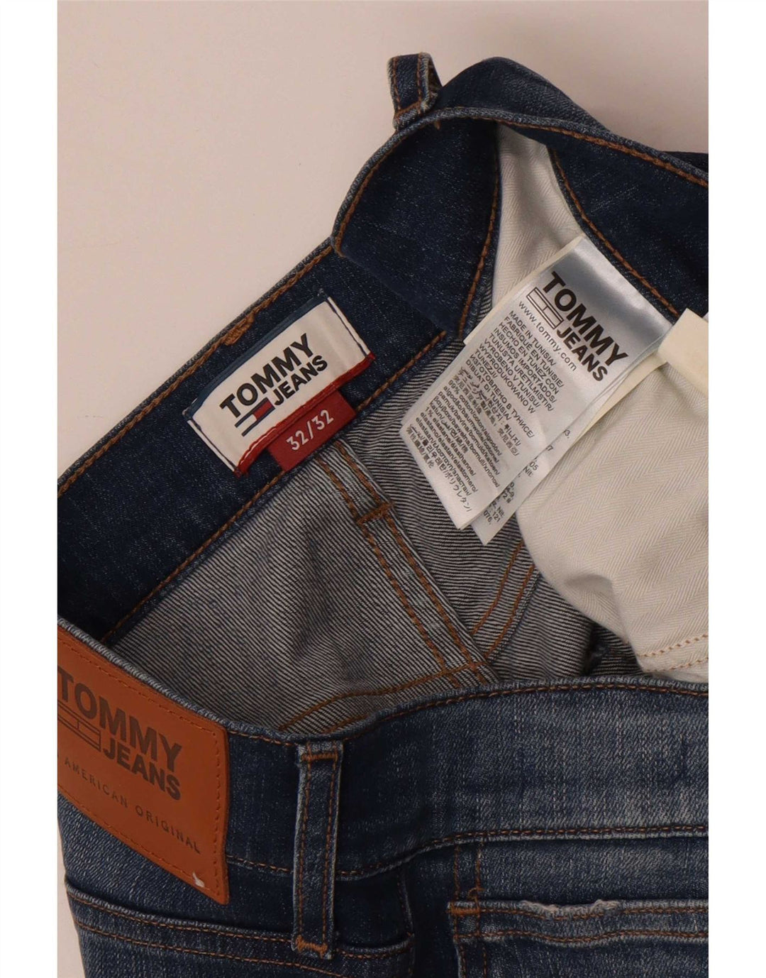 Tommy Hilfiger Herre Distressed Slim Jeans W32 L32 Marineblå Bomuld