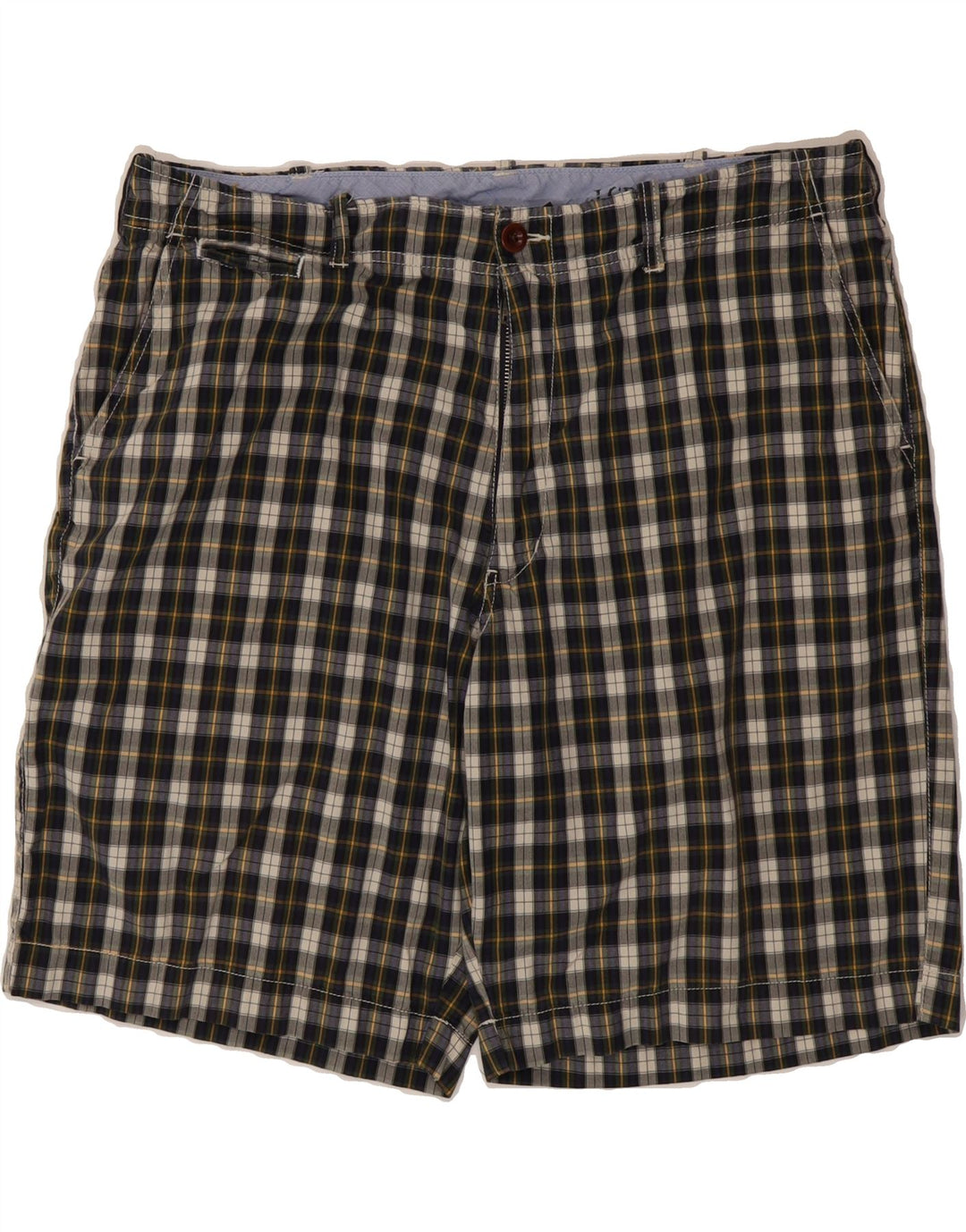 J. CREW Mens Chino Shorts W38 XL Grey Check Cotton Vintage J. Crew and Second-Hand J. Crew from Messina Hembry 