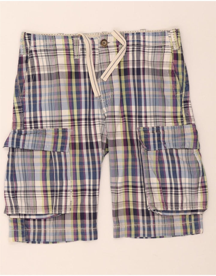 BENETTON Mens Cargo Shorts IT 46 Small W32  Multicoloured Check Cotton