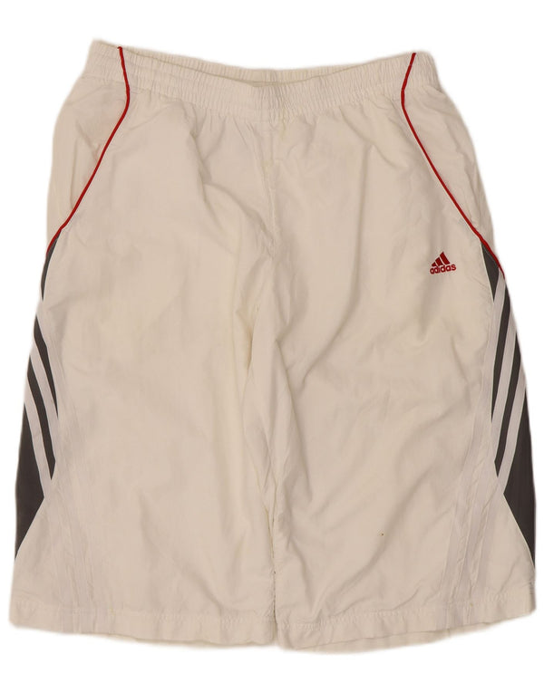 Adidas Mens Climalite Sport Shorts Medium  White Colourblock Polyester