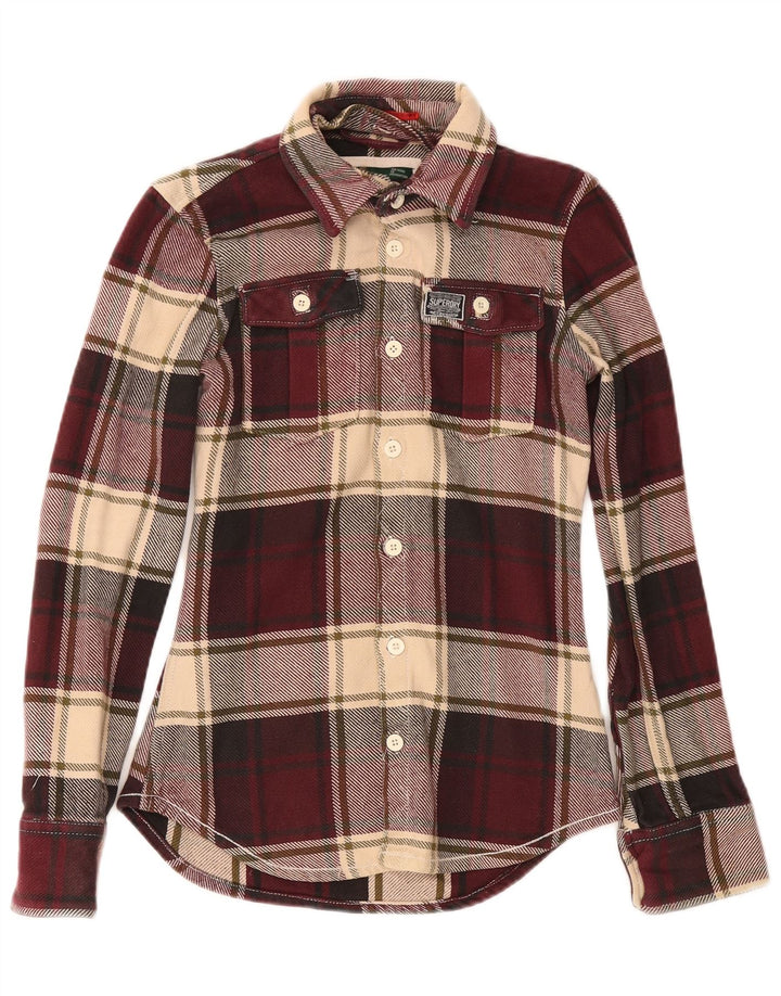 Superdry Flanelskjorte til mænd Lille Bourgogne ternet bomuld