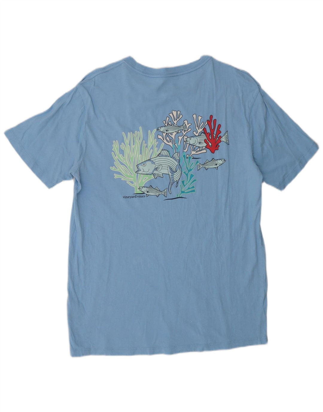 Vineyard Vines Herre grafisk T-shirt Top Lille blå bomuldsfisk