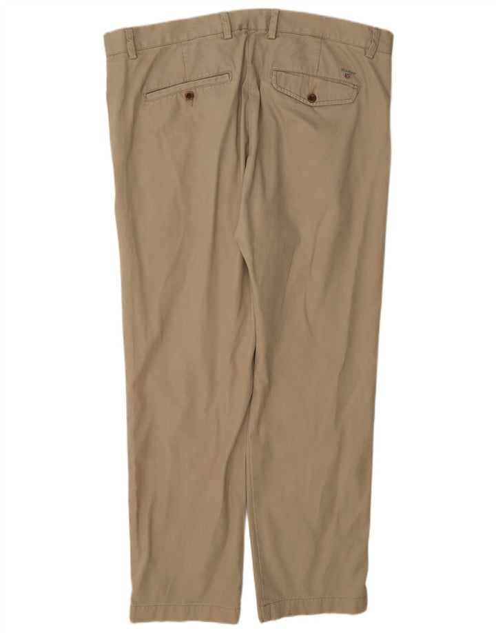 Gant Herre Lige Regular Chino Bukser W40 L32 Beige Bomuld