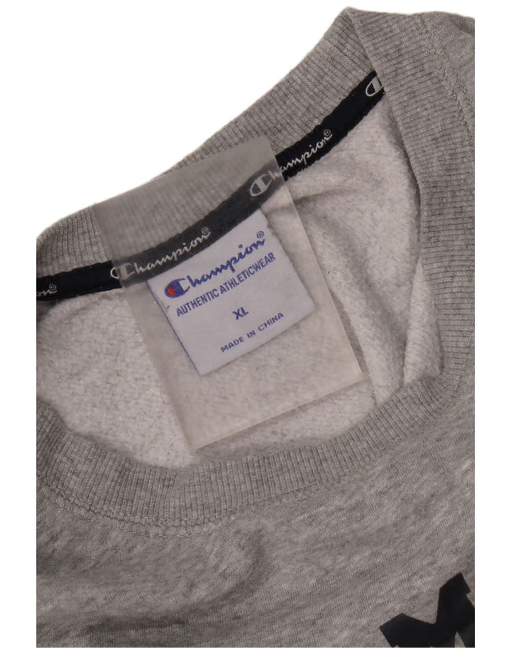 Champion Herre Grafisk Sweatshirt Jumper XL Grå Bomuld