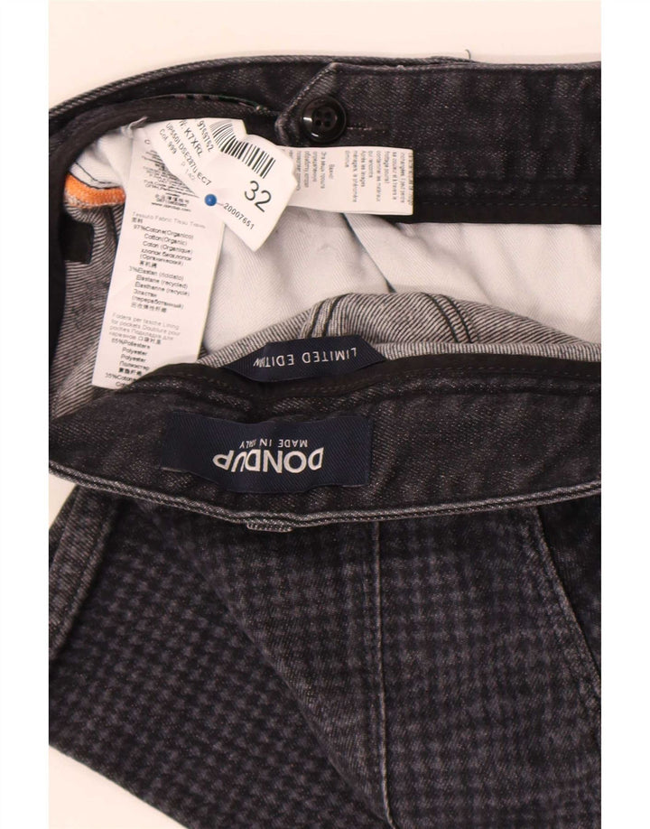 Dondup Herre Slim Jeans W32 L30 Grå Houndstooth Bomuld