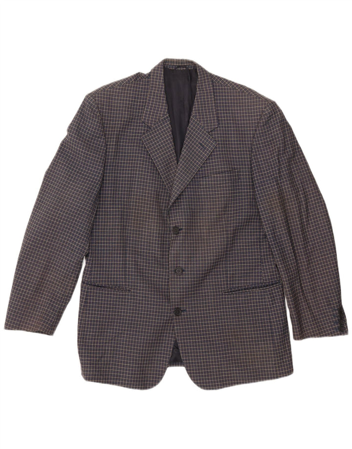 Renato Balestra Herre 3-knaps blazerjakke UK 38 Medium Navy Blue Check