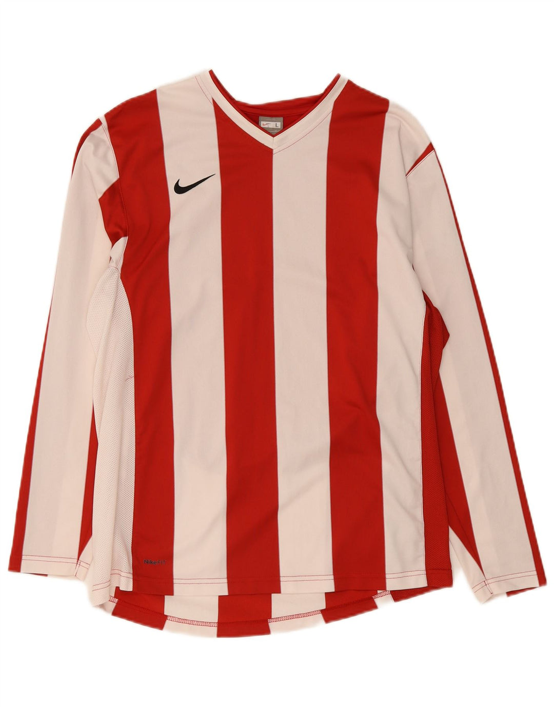 Nike Herre Top Langærmet UK 42/44 Large Rødstribet Polyester