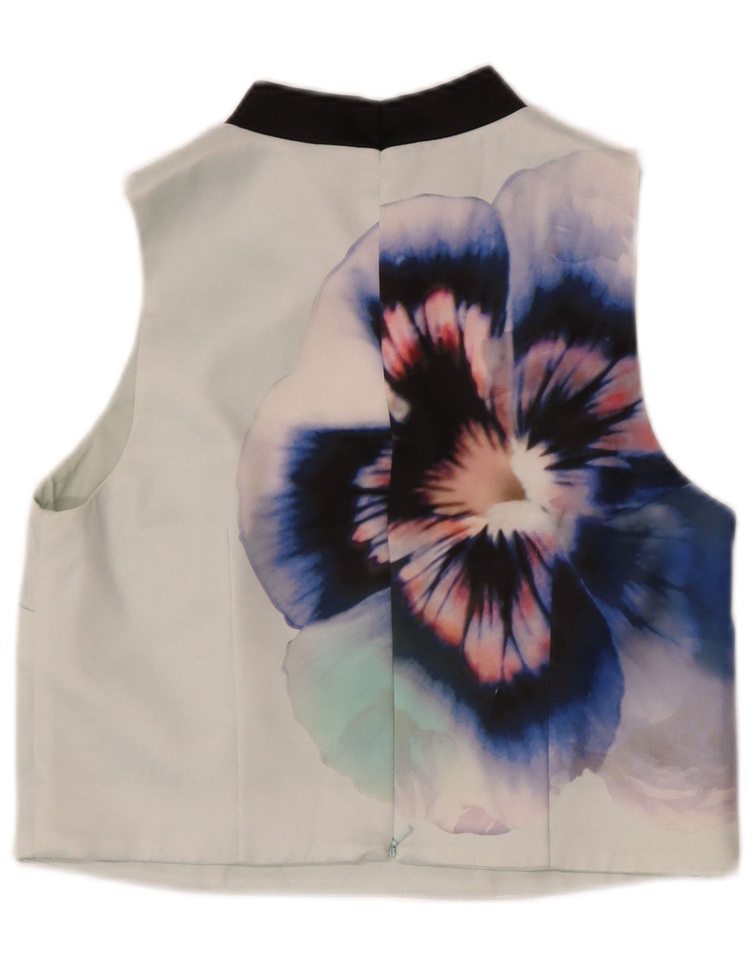 Coast Womens Crop Ærmeløs bluse Top UK 12 Medium Green Floral Polyester