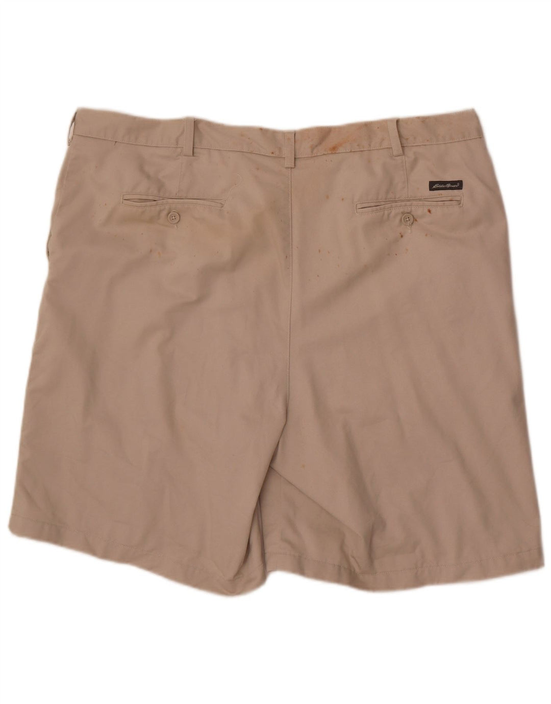 Eddie Bauer Herre Høje Chino Shorts W44 2XL Beige Bomuld
