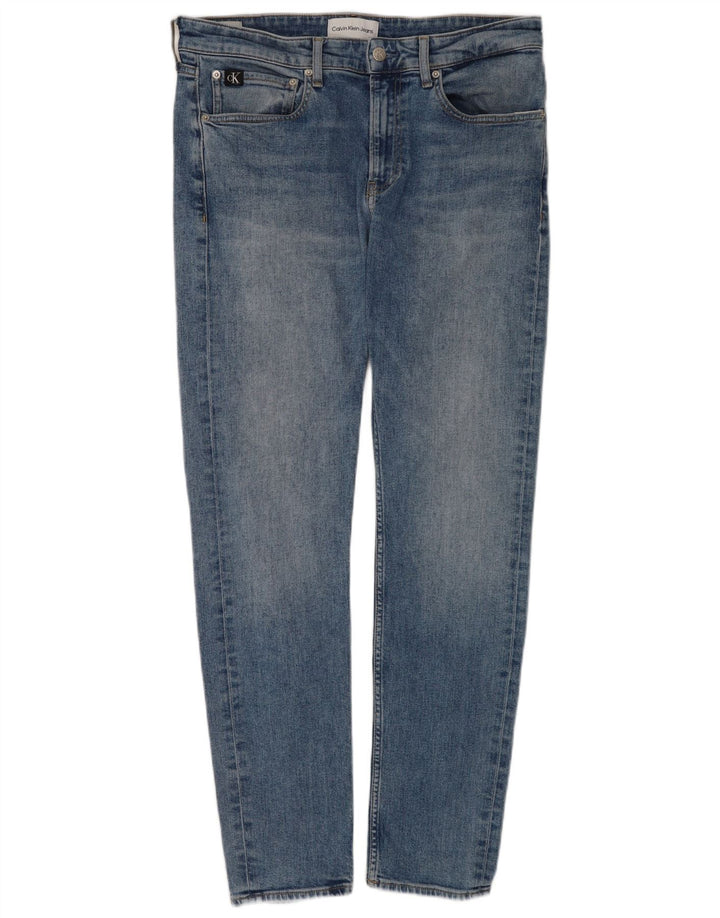Calvin Klein Herre Slim Jeans W31 L32 Blå Bomuld