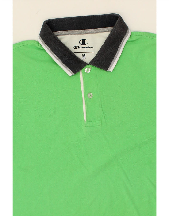CHAMPION Mens Polo Shirt Medium Green Cotton Vintage Champion and Second-Hand Champion from Messina Hembry 