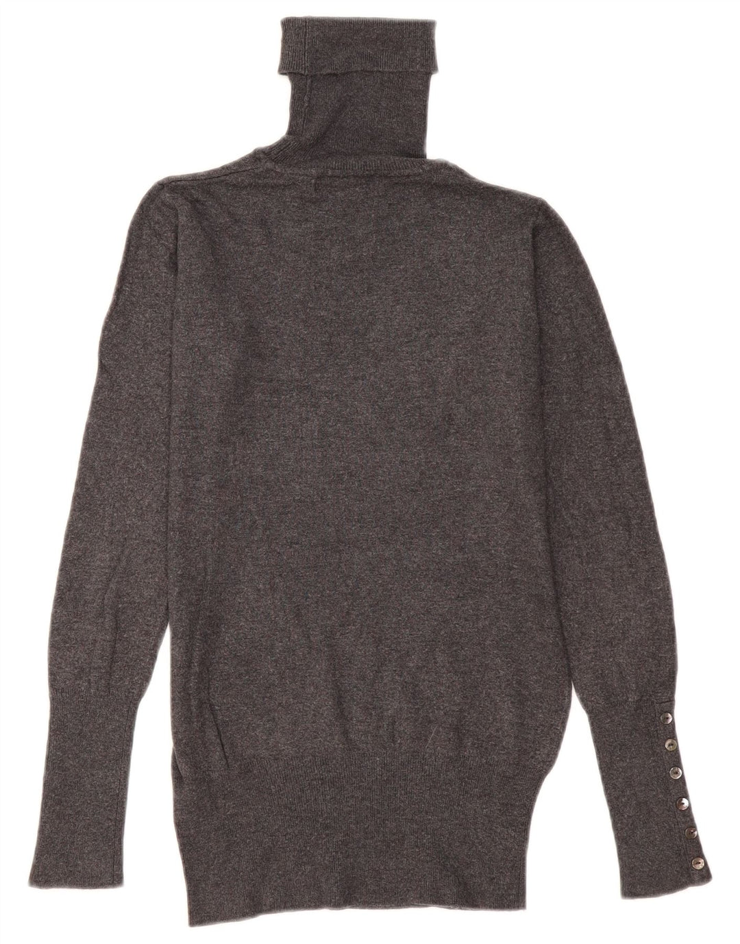 Zara Dame Rullehals Sweater UK 10 Small Grey Rayon