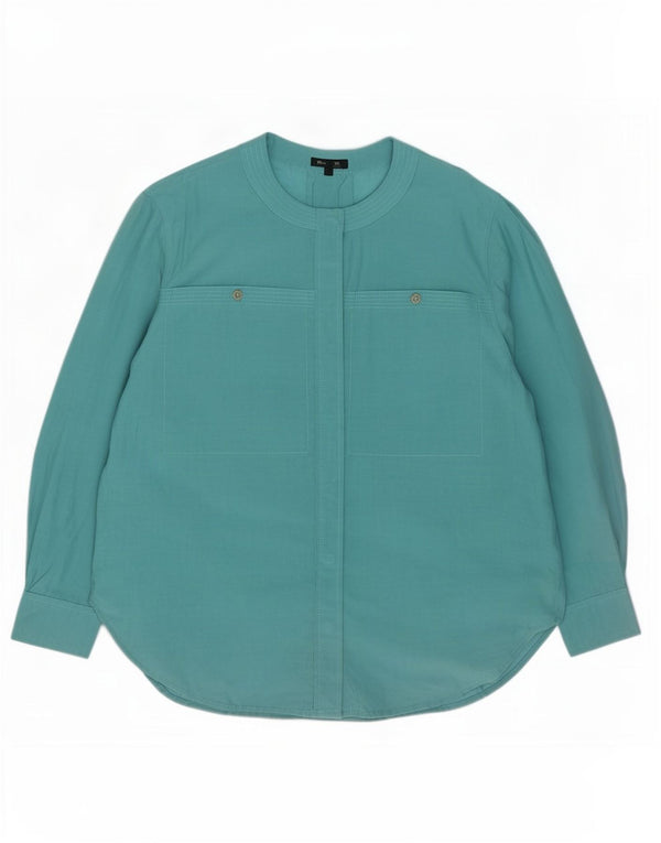 Massimo Dutti Dame Oversized skjortebluse EU 40 Medium turkis bomuld