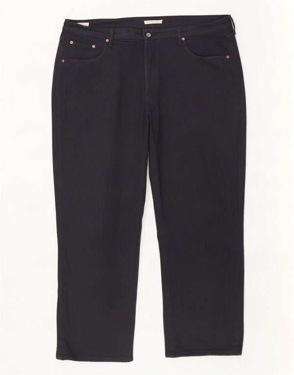 Levi's Dame Ribcage Højtaljede Lige Jeans US 20 3XL W40 L27 Sort