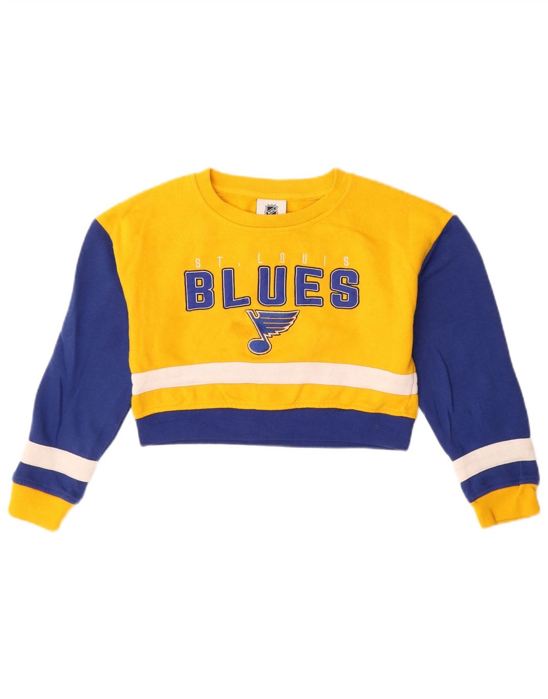 NHL Girls Crop Graphic Sweatshirt Jumper 7-8 år Gul Colourblock