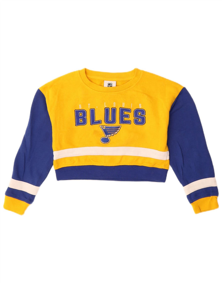 NHL Girls Crop Graphic Sweatshirt Jumper 7-8 år Gul Colourblock
