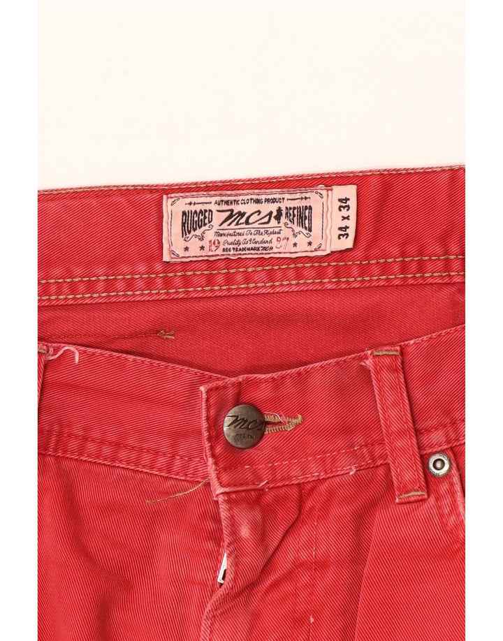Marlboro Classics Herre Regular Fit Straight Jeans W34 L31 Rød