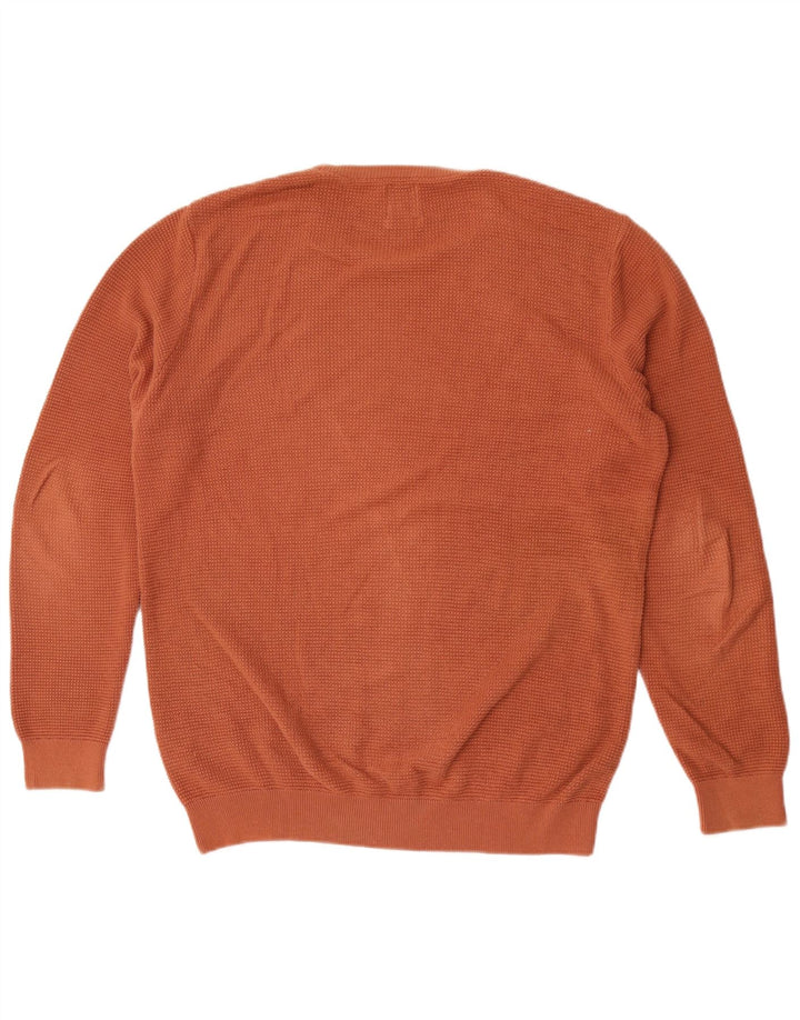 Zara Herre sweater med rund hals, medium orange bomuld
