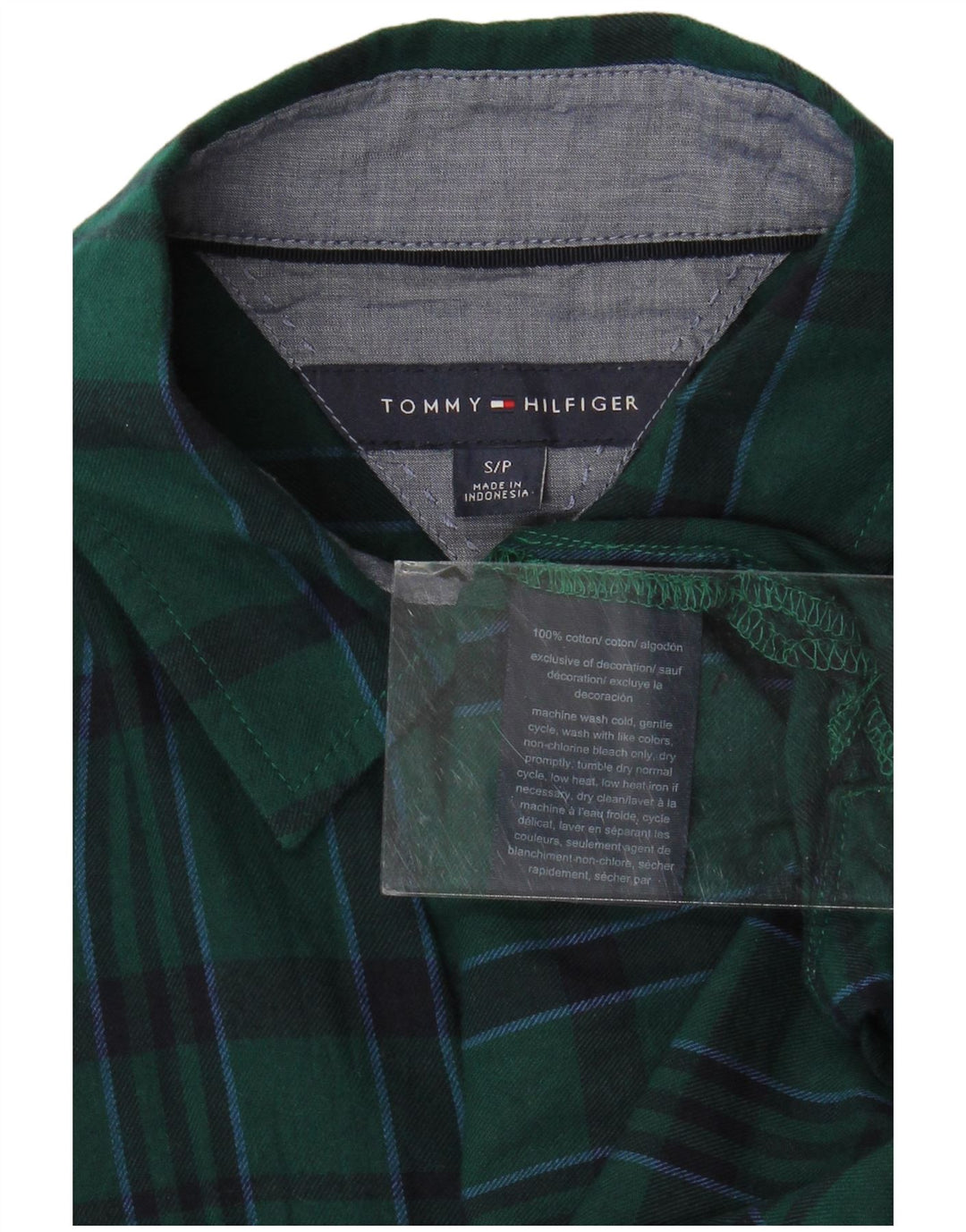 TOMMY HILFIGER Dame Oversized Flanell Shirt UK 10 Small Green Check