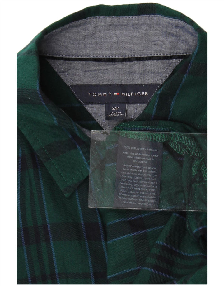 TOMMY HILFIGER Dame Oversized Flanell Shirt UK 10 Small Green Check