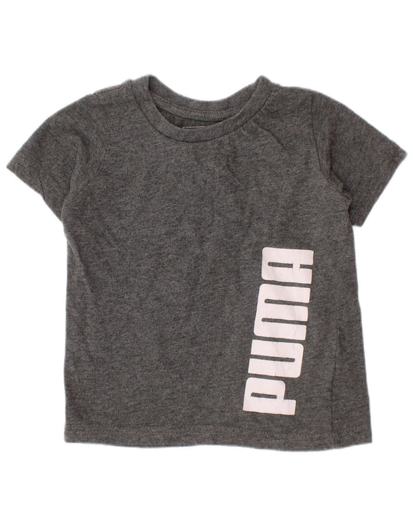 Puma Baby Boys Grafisk T-Shirt Top 18-24 Måneder Grå Bomuld