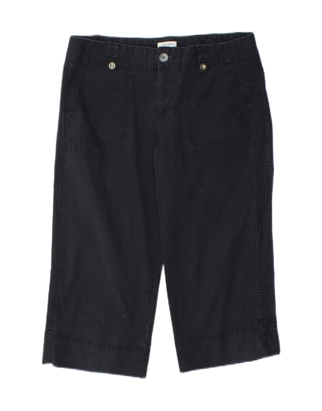 DOCKERS Womens Curvy Mid Rise Capri Trousers US 8 Medium W32 L19 Navy Blue Vintage Dockers and Second-Hand Dockers from Messina Hembry 