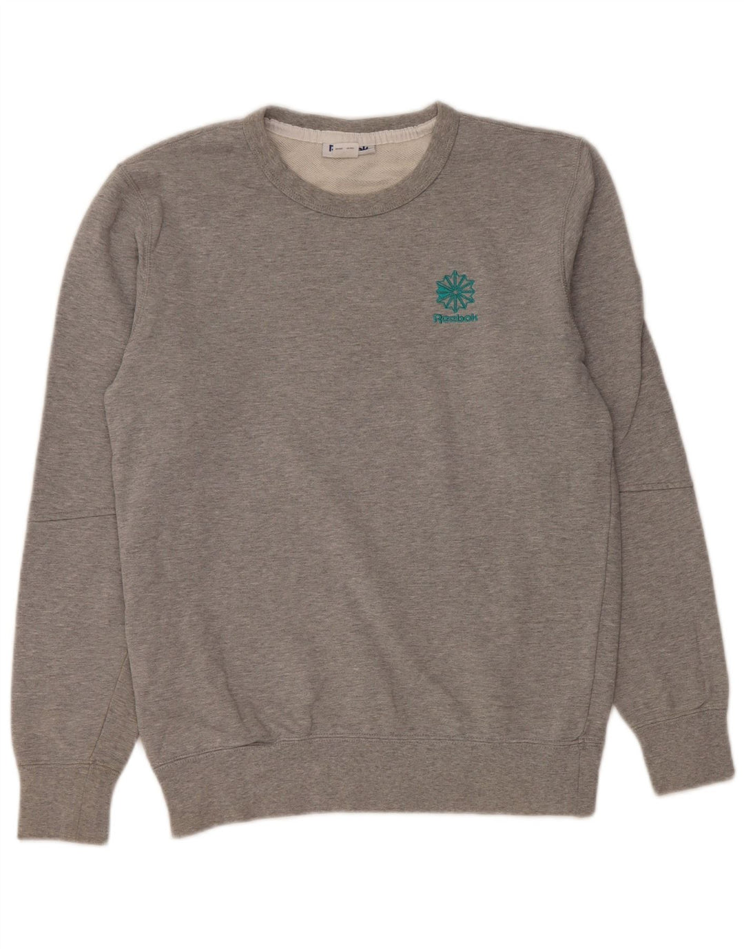 REEBOK Dame Oversized Sweatshirt Jumper UK 10 Small Grey Bomuld