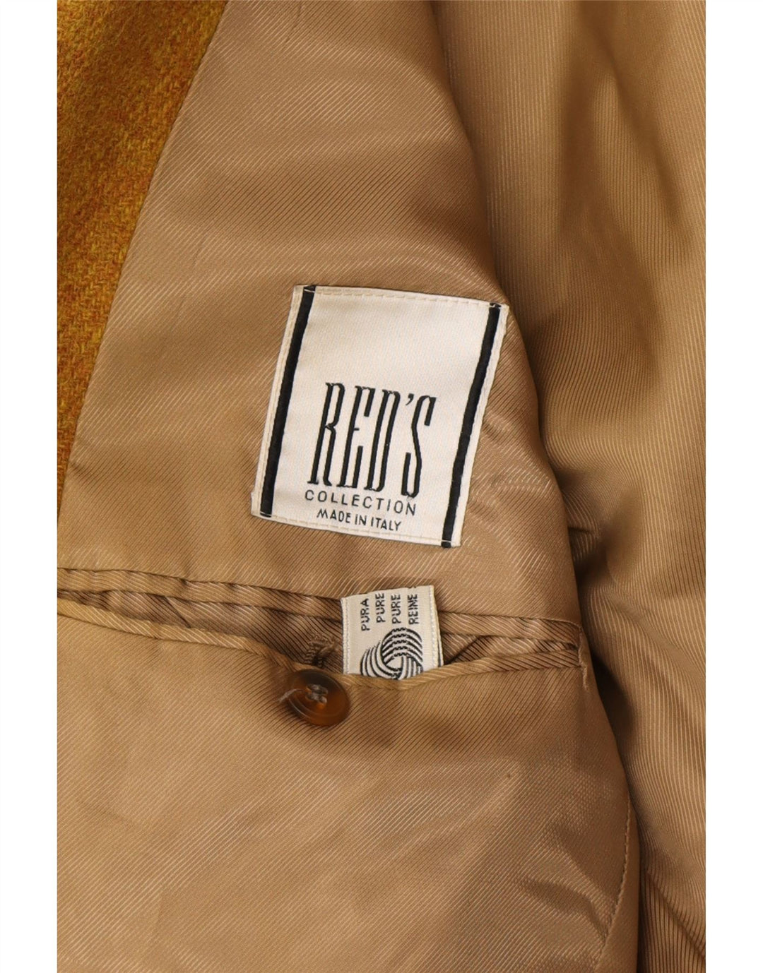 VINTAGE Herre 3-knaps blazerjakke UK 40 Large Brown Virgin Wool