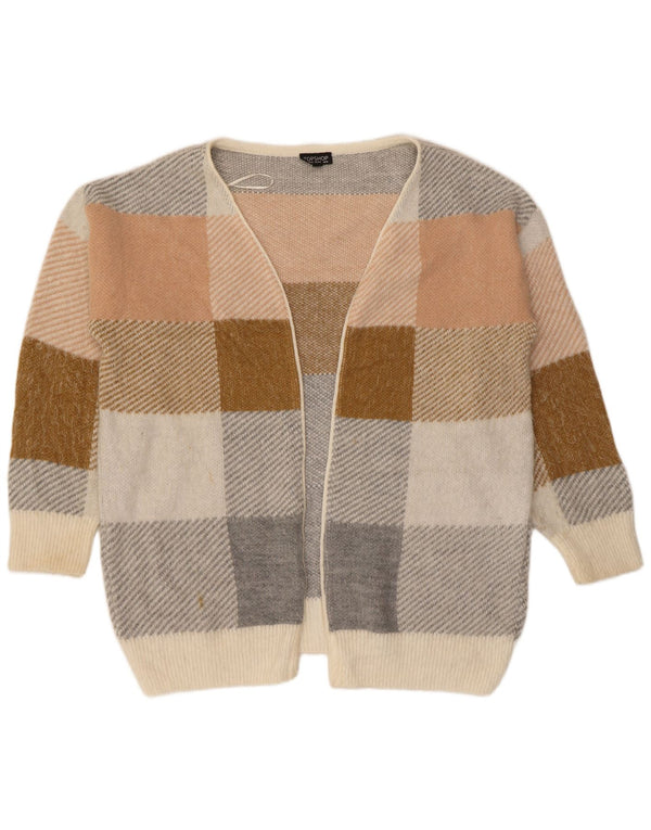 Topshop Dame Oversized Cardigan Sweater UK 14 Medium Beige Ternet akryl