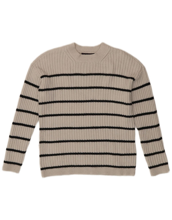 Marks & Spencer Dame sweater med rund hals DK 6 XS hvid stribet