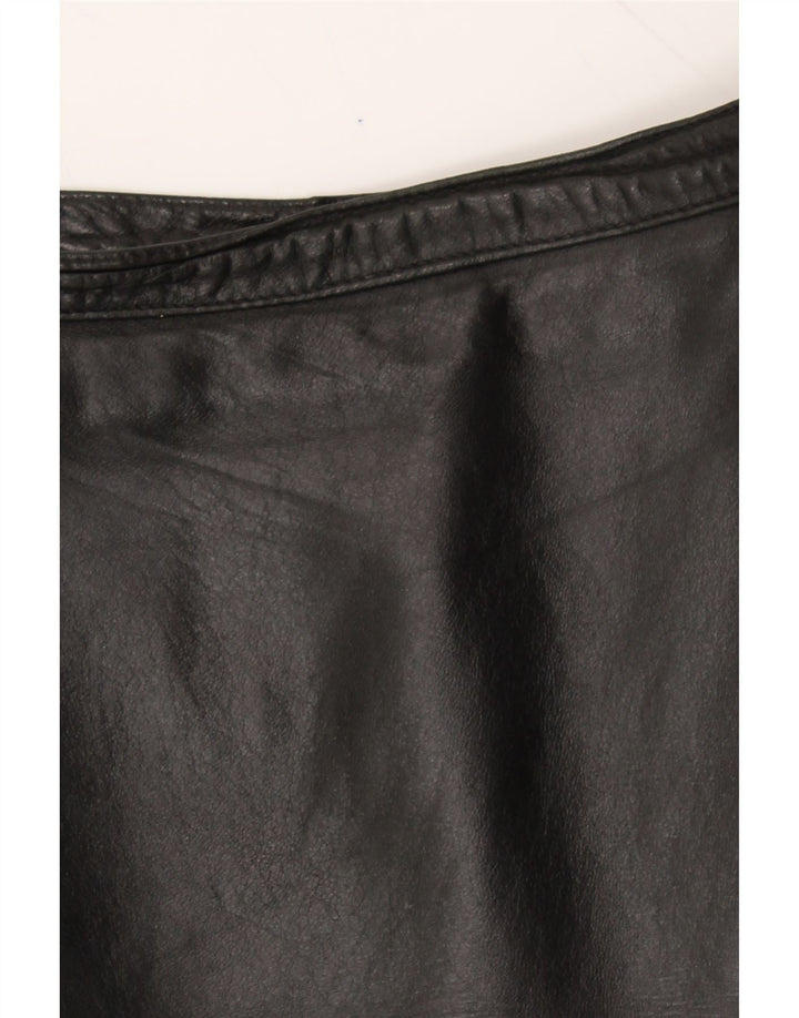 VINTAGE Womens Leather Skirt W28 Medium Black Vintage Vintage and Second-Hand Vintage from Messina Hembry 