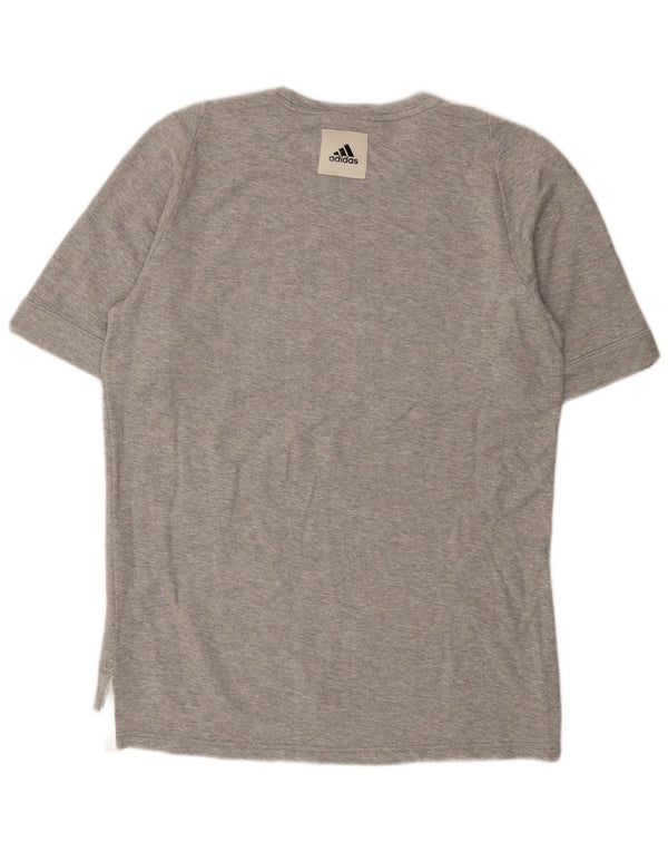Adidas Mens Graphic T-Shirt Top Medium Grey Flecked Cotton
