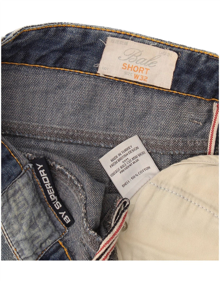 Superdry Womens Denim Shorts W32 Large Blue Cotton