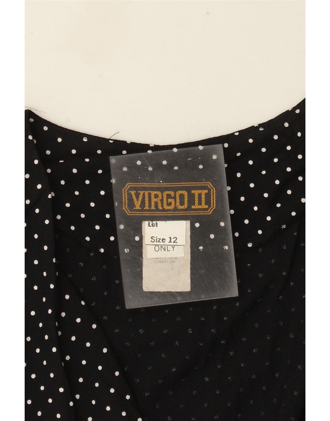 Vintage dame ærmeløs jumpsuit UK 12 Medium Black Polka Dot Acetate