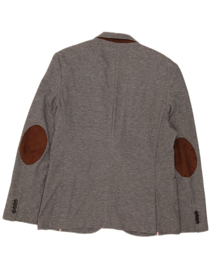 Zara Herre 2-knaps blazerjakke EU 54 XL Grå Polyester